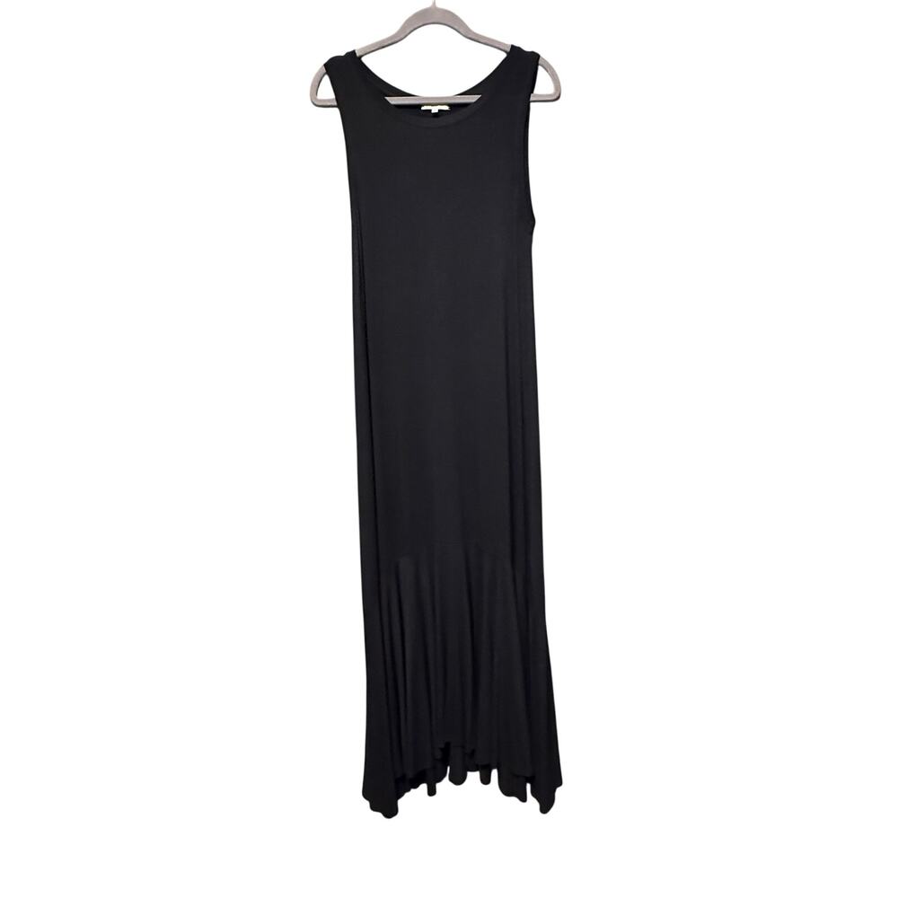 Z Supply sleeveless black maxi dress - mermaid bottom ruffle tank stretch size L